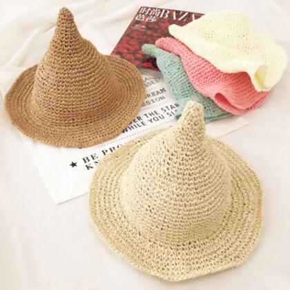 【PS Mall】兒童帽純手工草帽大簷遮陽帽魔法帽2入(B007) 