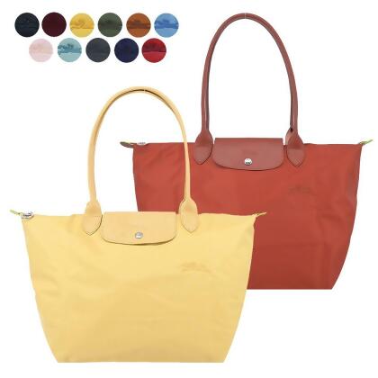 LONGCHAMP LE PLIAGE GREEN系列刺繡長把再生尼龍摺疊水餃包(大/多色選) 