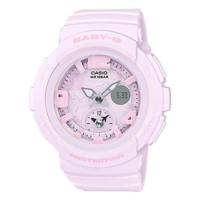 CASIO 卡西歐 女錶 樹脂錶帶 防水 防震 LED燈 世界時間 秒錶 倒數計時器 日曆 BGA-190BC-4BDR 