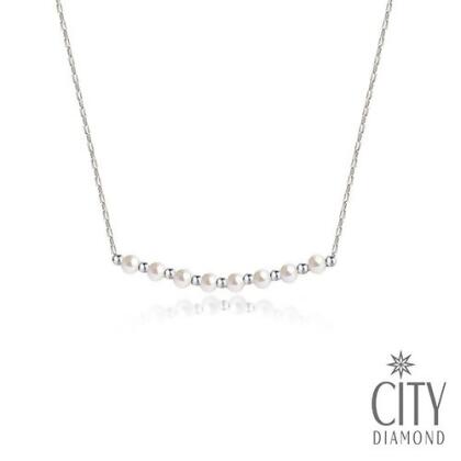 City Diamond 引雅 天然珍珠微笑項鍊-銀河款 (手作設計系列)