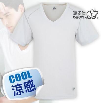 【瑞多仕-RATOPS】男款 Coolmax V領快乾排汗內衣/ 銀灰 DE7004 