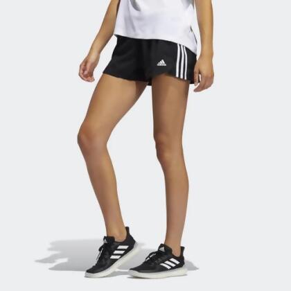 【adidas 愛迪達】運動短褲 3-STRIPES 女款 黑色(GH8146) 