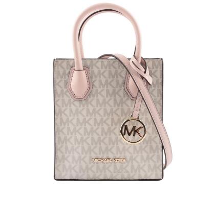 【Michael Kors】Mercer 塗層帆布手提/斜背二用迷你琴譜包(粉色) 