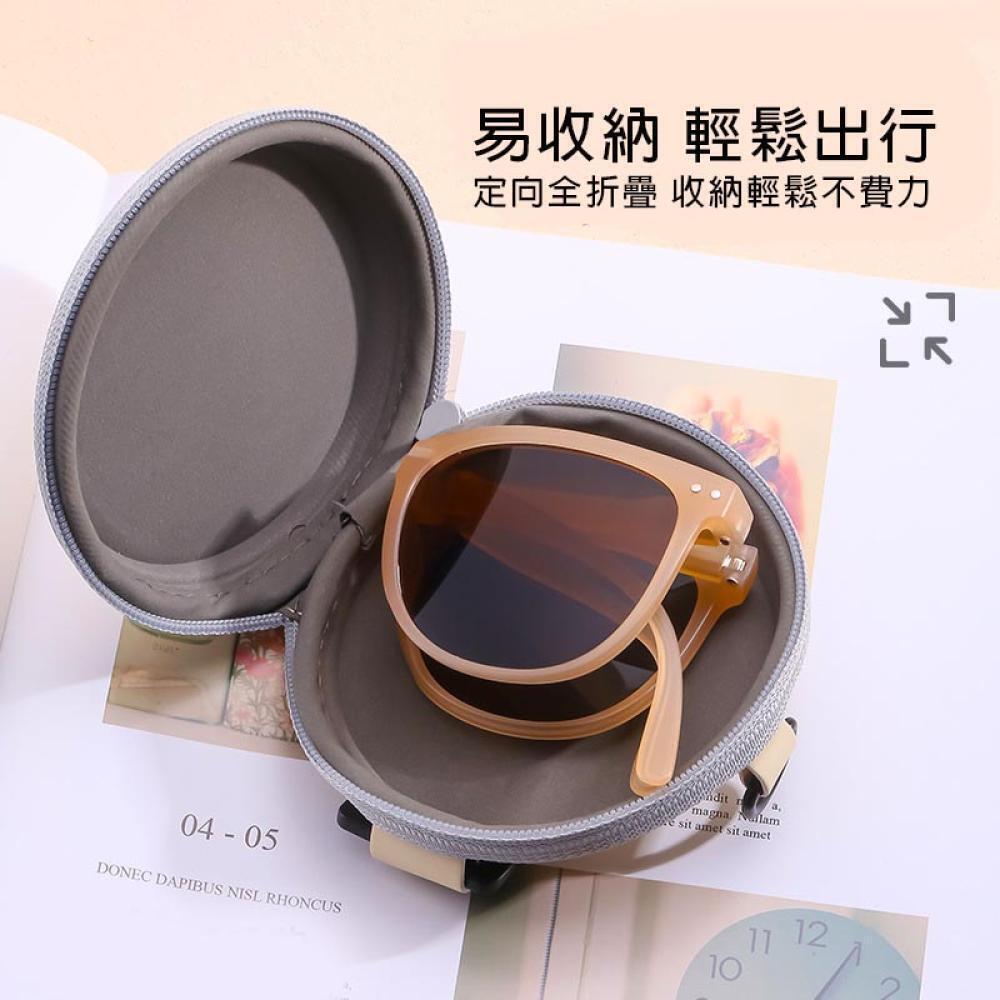 PinLe(超值2入)便攜摺疊防紫外線偏光太陽眼鏡 墨鏡附贈收納盒(3色選)