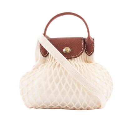 【LONGCHAMP】XS號 LE PLIAGE FILET 二用漁網包(亞麻色) 