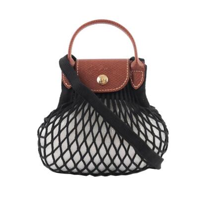 【LONGCHAMP】XS號 LE PLIAGE FILET 二用漁網包(黑色) 