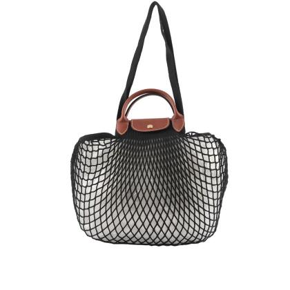 【LONGCHAMP】LE PLIAGE FILET 二用漁網包(黑色) 