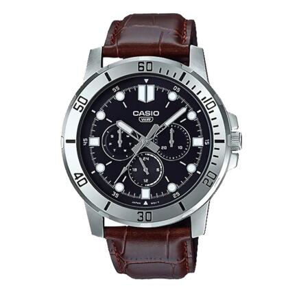CASIO 卡西歐 手錶 專賣店 三眼指針男錶 皮革錶帶 生活防水 (MTP-VD300L-1E) 