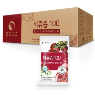 韓國BOTO高濃度紅石榴汁1箱(白標80mlx100包) 