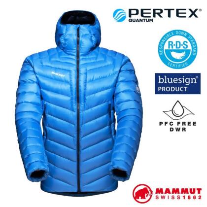 【 MAMMUT 長毛象】男 Broad Peak IN 輕量防風防潑連帽羽絨外套/1013-00260-50507冰藍 
