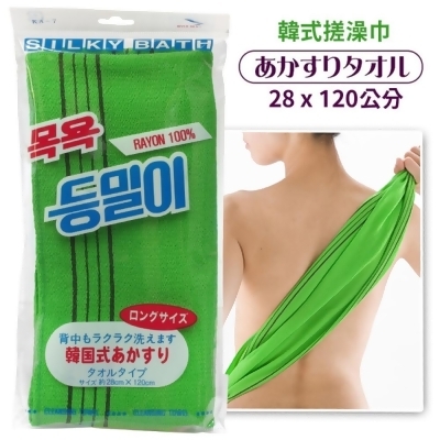 日本RIVER SILKY BATH韓式乾洗澡巾搓澡巾KA-7(長120公分;天然嫘縈;韓國製；汗蒸幕去角質用)沐浴巾刷 