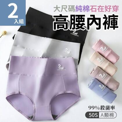 【魚樂】大尺碼石在好穿高腰內褲 七色任選 L-XXL 2件組 
