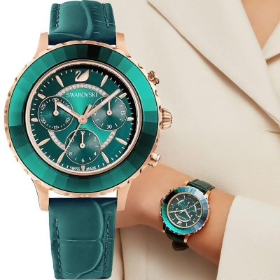 SWAROVSKI 施華洛世奇 Octea Lux Chrono奢華耀眼計時手錶(5452498)39.5mm 