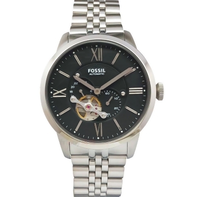 FOSSIL 手錶 ME3107 黑面 鏤空 機械錶 手自動上鍊 鋼帶 男錶 44mm 