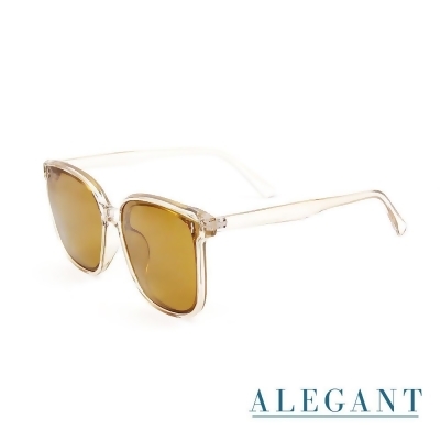 ALEGANT絲紋金街頭時尚方框輕量TR90寶麗來偏光墨鏡/UV400太陽眼鏡 