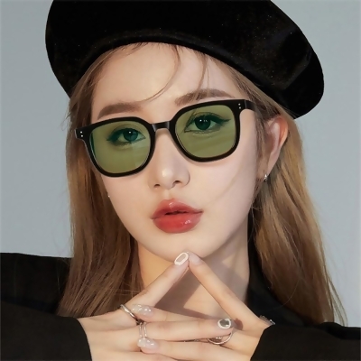 ALEGANT晨青綠韓版個性潮流方框墨鏡/UV400太陽眼鏡 