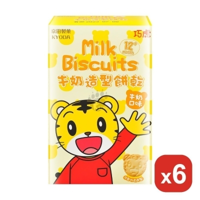(6盒) 京田製菓 巧虎牛奶造型餅乾 牛奶口味 2包/盒 
