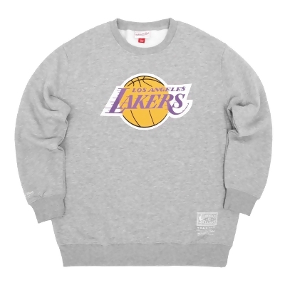 Mitchell & Ness 長袖 NBA 男款 灰 Lakers 洛杉磯湖人 大學T 內刷毛 