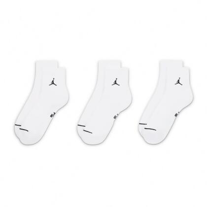 Nike 襪子 Jordan Everyday 白 黑 短襪 男女款 吸濕 排汗 白襪 3雙入 DX9655-100 