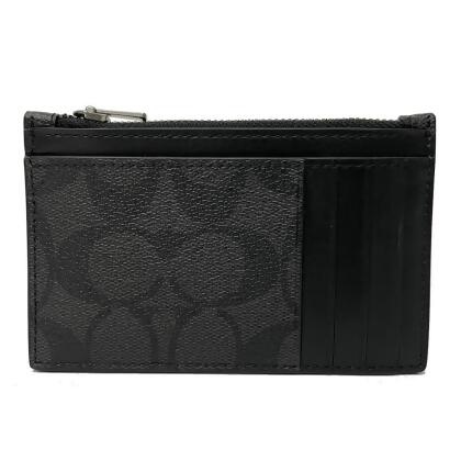 【COACH】C LOGO男款信用卡夾名片夾零錢包(黑灰) 