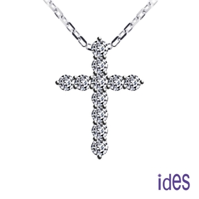 ides愛蒂思 精選設計經典十字架F/VS1鑽石項鍊（大） 