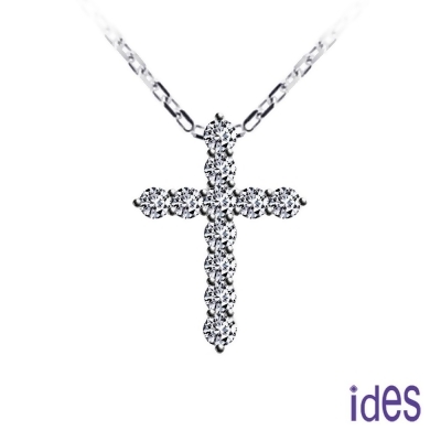 ides愛蒂思 精選設計經典十字架F/VS1鑽石項鍊（小） 
