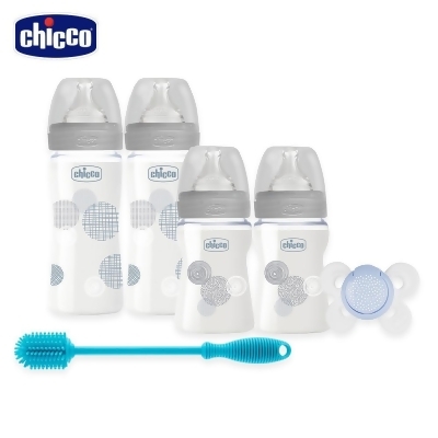 chicco-舒適哺乳玻璃奶瓶彌月禮盒 