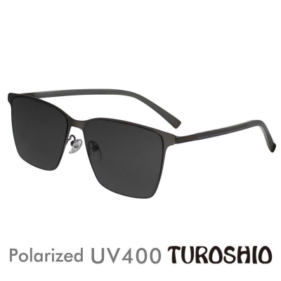 Turoshio太空尼龍偏光太陽眼鏡 斯文方框 U字鏡腳 嵌入式鏡片 復古槍 8057 C5 