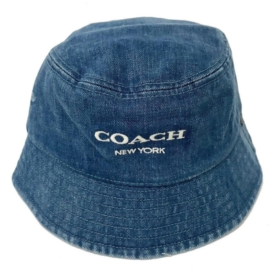 【COACH】經典 LOGO牛仔布漁夫帽(牛仔藍) 