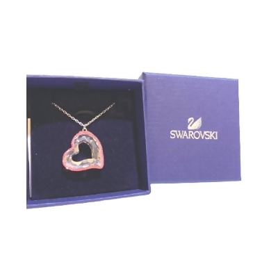 SWAROVSKI 粉色水晶愛心設計項鍊-附原廠禮盒 