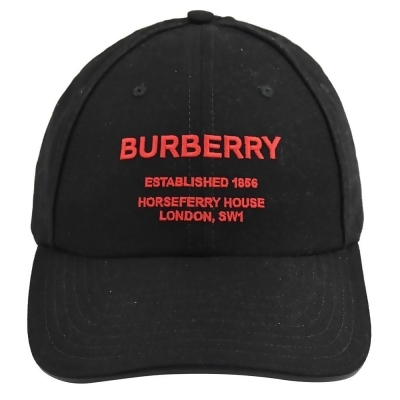 BURBERRY 8043040 簡約電繡LOGO棉質棒球帽/遮陽帽.黑/紅 