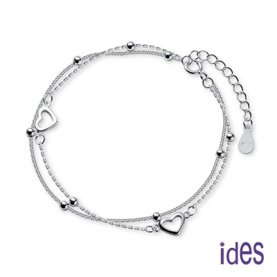 ides愛蒂思 輕珠寶時尚設計手環手鍊/雙層甜美愛心 
