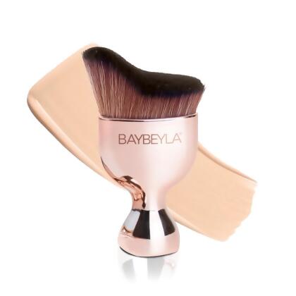 【BAYBEYLA貝貝拉】專業沙龍玫瑰金粉底刷(含防塵套) 