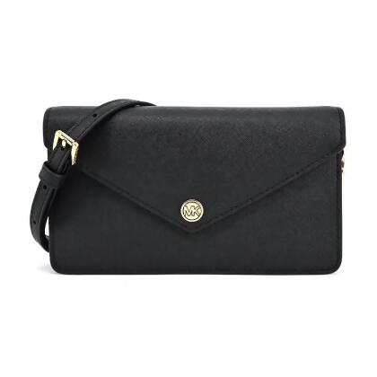 MICHAEL KORS JET SET TRAVEL防刮皮革信封式WOC斜背包-黑 