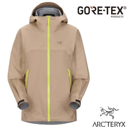 【加拿大 ARCTERYX 始祖鳥】女款 Beta Gore-Tex 防風防水透氣連帽外套/30791 柳條褐/音速綠 