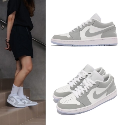 Nike 休閒鞋 W Air Jordan 1代 女鞋 小Dior 喬丹 AJ1 果凍底 白灰 DC0774-105 