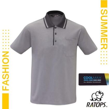 【瑞多仕-RATOPS】男款 COOLMAX 輕量透氣短袖POLO衫/DB1730 終極灰色/黑芽 