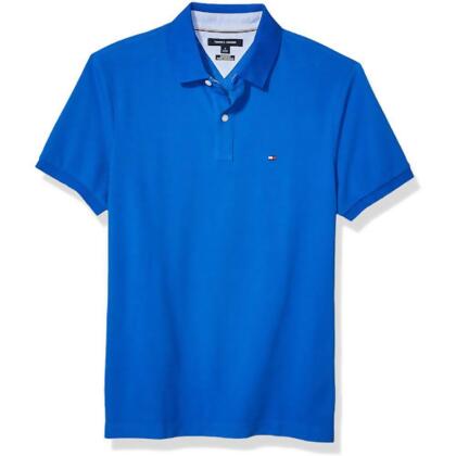 【Tommy Hilfiger】2023男時尚全棉合身鈷藍色短袖POLO【預購】 