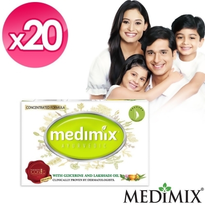【Medimix】阿育吠陀百年經典美膚皂20入(淺綠125gx20) 