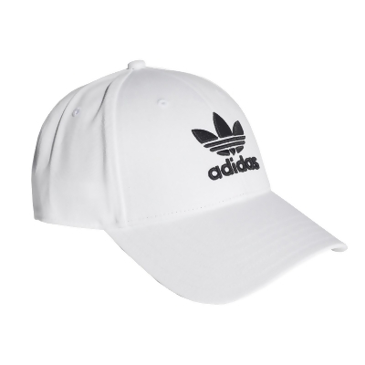 adidas 帽子 Trefoil 男女款 白 老帽 棒球帽 基本款 可調 愛迪達 三葉草 刺繡 FJ2544 