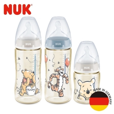 德國NUK-迪士尼寬口徑PPSU感溫奶瓶300mL*2+150mL 