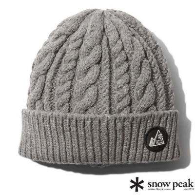 【日本 Snow Peak】Cable Beanie 輕量百搭保暖針織帽.毛線帽/MM4310-AC03GY 灰色 