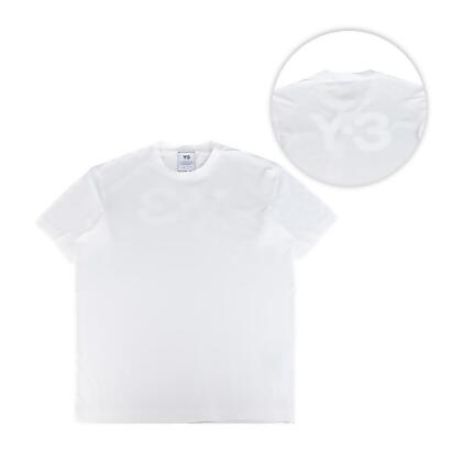 Y-3 M B SS TEE背後大字母LOGO設計純棉圓領短袖T恤(男款/白) 