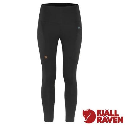 【Fjallraven 小狐狸】Abisko Tights 輕量吸濕排汗彈性緊身長褲.瑜珈/84773-550 黑