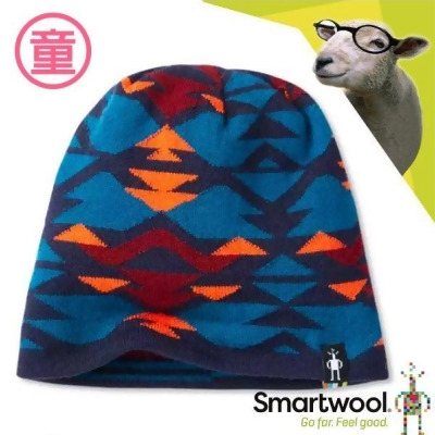 【美國 SmartWool】Kids' Snowboard Beanie 兒童美麗諾羊毛雙面幾何圓帽.保暖針織帽/SW000450 深海軍藍 