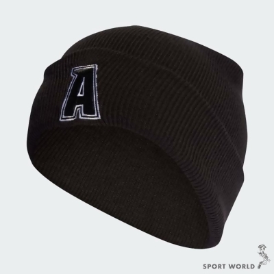 Adidas 毛帽 刺繡 A字 黑 IB3236 