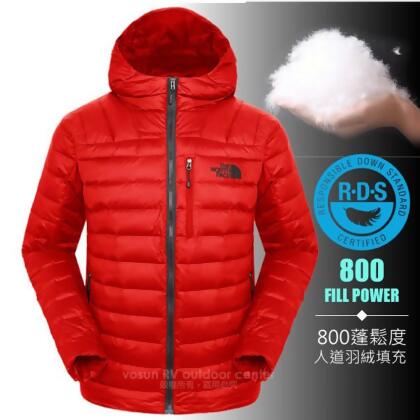 【The North Face】男 800FPl 超輕保暖鵝絨羽絨連帽外套.夾克_3CFR 紅 N 
