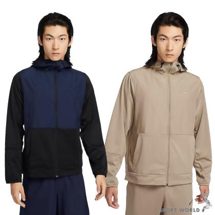 Nike 男裝 連帽外套 薄绒 防潑水 拉鍊口袋 黑藍/卡其 FB8823-010/FB8823-247 