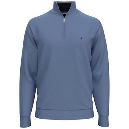 【Tommy Hilfiger】2023男時尚棉質立領拉鍊靖藍色長袖運動衫【預購】 