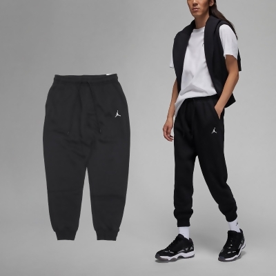 Nike 長褲 Jordan Essentials 男款 黑 白 抽繩 束口 內刷毛 棉褲 運動 休閒 FJ7780-010 